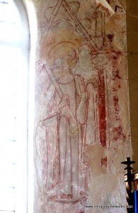 Medieval wall painting of St Paul
