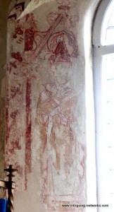 Medieval wall painting of St Peter