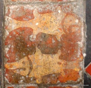 Rare Medieval Fish Tiles, St Leonards Church Hartley Mauditt