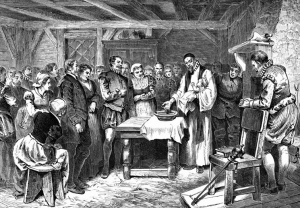 Virginia Dare baptised on Roanoke