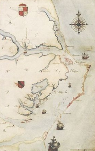 Roanoke voyages map