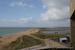 Looking back from Hurst Castle to the Spit