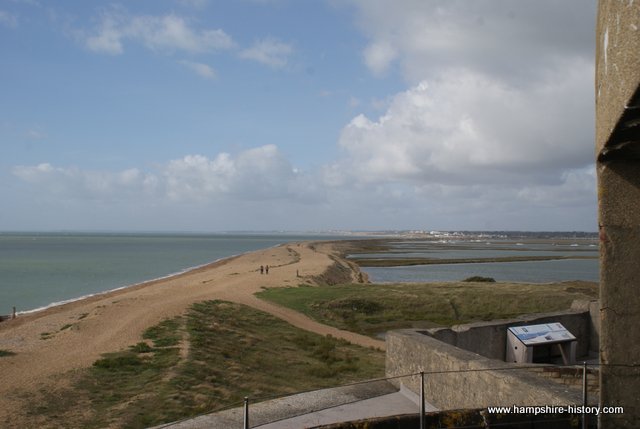 Looking back from Hurst Castle to the Spit