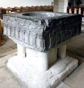 Black Tournai font East Meon church