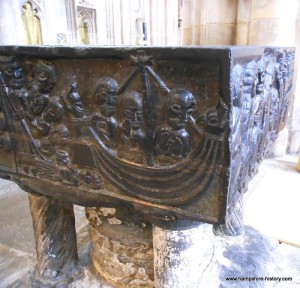 Tournai font Winchester Cathedral