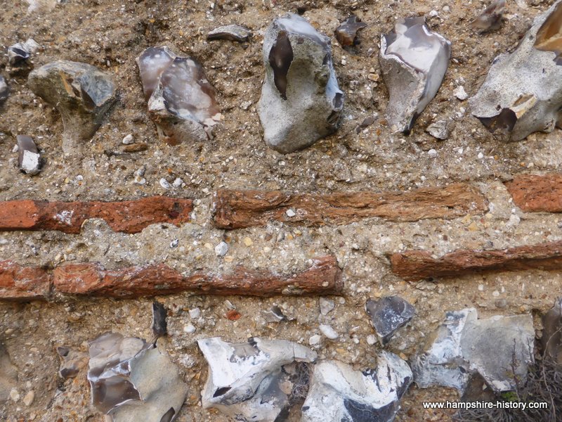 Roman mortar and tiles in the walls