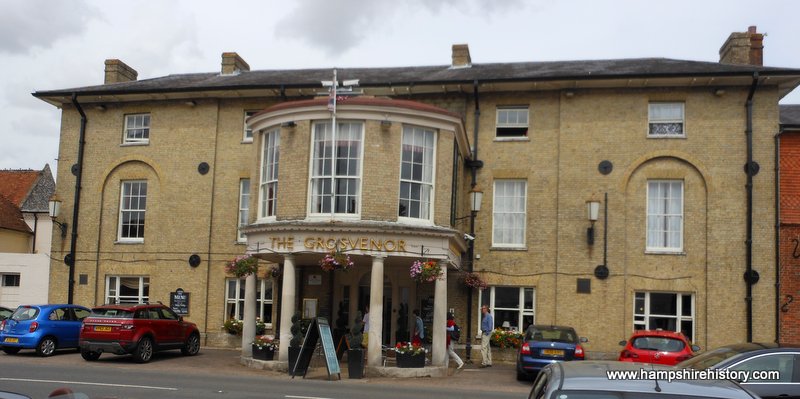 Former site of the King's Head in Stockbridge High Street where the 'Grosvenor Hotel' now stands