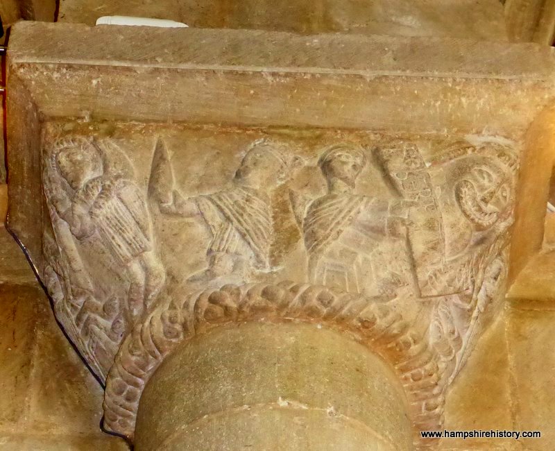 Norman carved capital Romset Abbey
