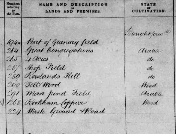 Hampshire Field Names